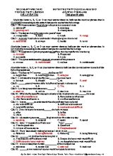 Đề thi thử THPT Quốc gia môn Tiếng Anh năm 2015 - Trường THPT Liễn Sơn